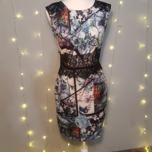 Venus nature scene floral vibrant colorful dress M